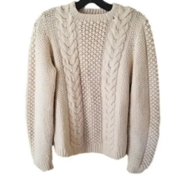 Vintage Cream Cable Knit Sweater - Picture 1 of 11